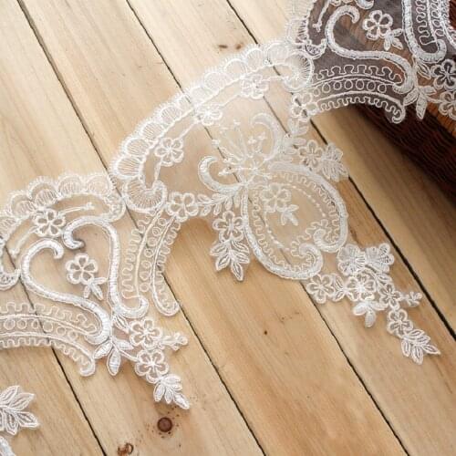 2Yards/lot White Ganza Lace Wedding Veil Jewelry Handmade DIY Materials Curtain Fabric Decorative Accessories