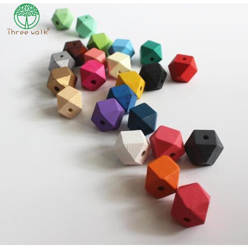 200pcs/lot Wooden Beads Faceted Wooden Beads for Necklace bracelet 20mm