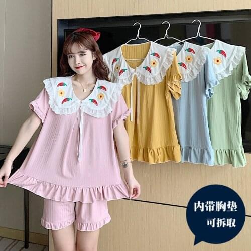 2021 Summer Sweet Princess Short Sleeve Pajama Sets for Women Korean Shorts Sleepwear Suit Pyjamas Homewear Pijama Mujer Clothes