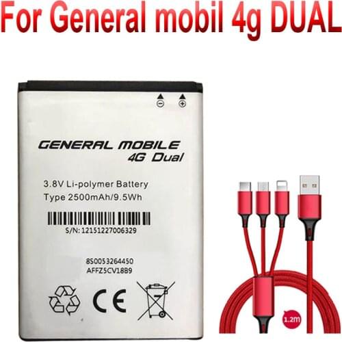 3.8V Battery For General Mobile 4G Dual GM4G Android One Cell Mobile Phone Batteries +USB cable
