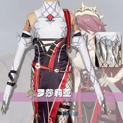 Anime Game Genshin Impact Rosalia Battle Sexy Uniform Dress Gorgeous Outfit Cosplay Costume Halloween Women Free Shipping 2021