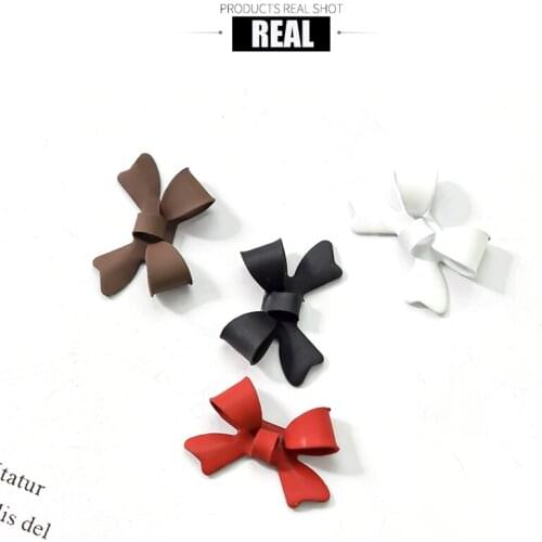 17*11CM INS-HOT 100pcs Nailart Bowknot DEcorations WOOD-Pulp BowTies Exrta-Large Black/ White/RED/ Brown Nails Bow-Decals #ZCF27