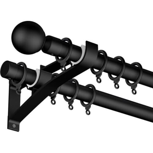 Aluminum Alloy White Nano Silence Grained Curtain Rod Single Double Rods Side installation Tracks Curtain Accessories