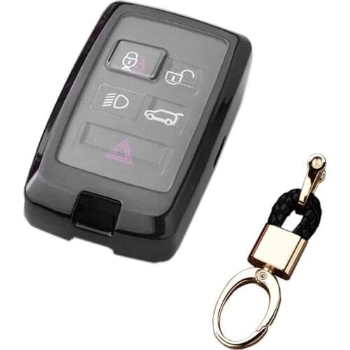 Smart Car Key Case for Land Rover Range Rover 2018 2019 Soft TPU Decoration Car Key Case Shell Cover With Keychain Buckle