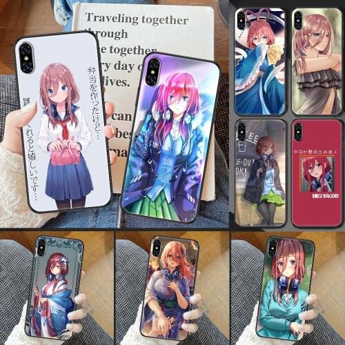 Nakano miku Anime Phone Case Cover Hull For iphone 5 5s se 2 6 6s 7 8 12 mini plus X XS XR 11 PRO MAX black art cell cover 3D