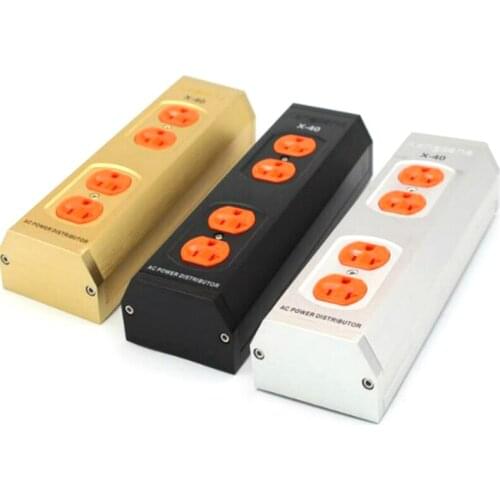 Pure Copper X40 4 Place US Version AC Power Socket Conditioner Filter Purifier Audio Outlet