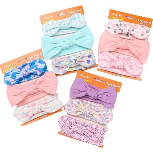 Toddler Hairbands With Bows Handmade Hair Bands for Children 3 Pcs/Set Newborn Headwrap for Baby Colorful Girl Hair Accessories