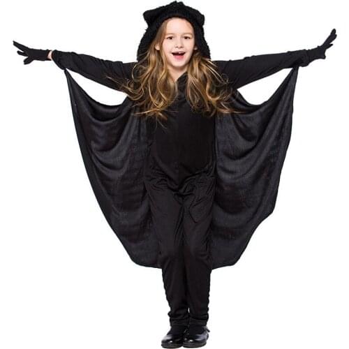Children Halloween Bat Jumpsuit Unisex Girls Boys Bat Costume Cosplay Stage Party Mom Dad Family Outfits Kids Carnival Festival