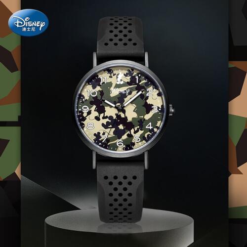 Disney Micky Outerdoor Military Camouflage Children Sport Kids Wristwatch for Child Clock Boys Kol Saati Mens Strap Wacht Gift