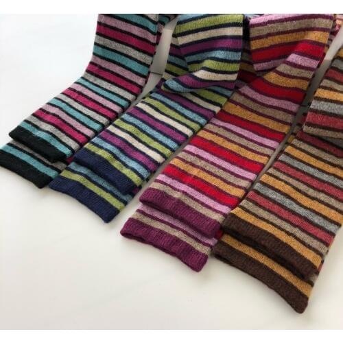 Over Knee Long Tube Rabbit Wool Knitted Leg Warmer Boots Gaiters Rainbow Fashion Feminine Winter Leg Cover 1pair Drop Shipping