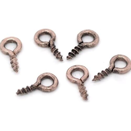DoreenBeads Handamde Metal Screw Eyes Bails Top Drilled DIY Making Earrings Bracelets Necklace Jewelry Findings 8x4mm,1000PCs