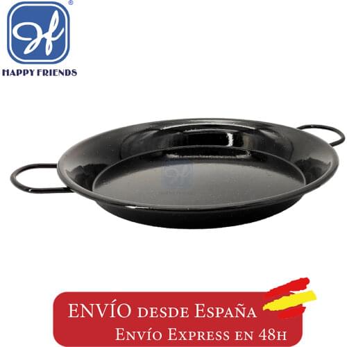HAPPYFRIENDS Valencian Paella Pan Ø16-46cm Enamelled Steel for Gas Electric Vitro Induction