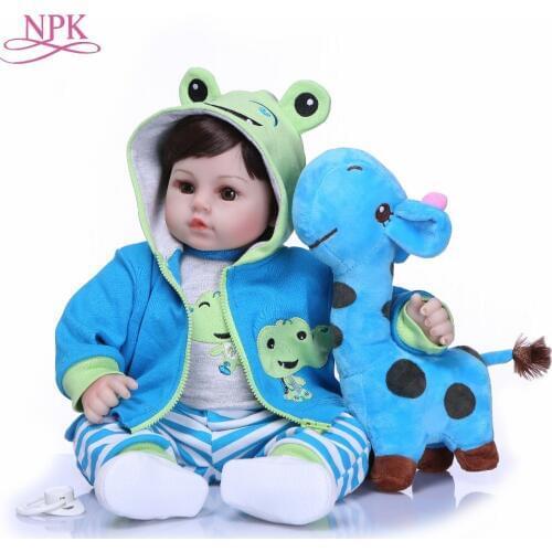 NPK 47CM Newborn Reborn Baby Dolls Silicone Soft Cloth Body toddler Doll For Girls Princess Kid Fashion Bebes Reborn Dolls