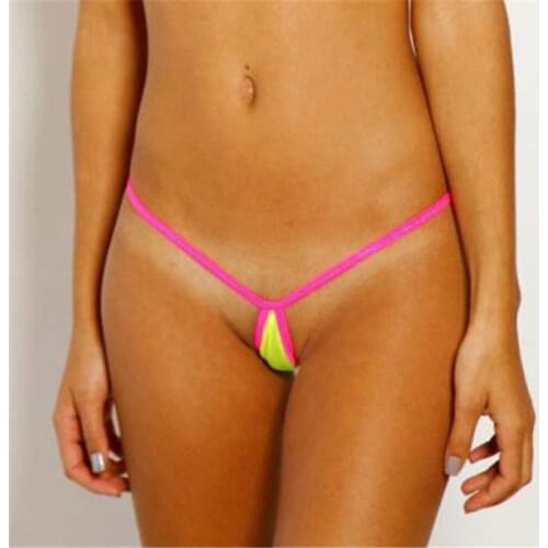 Micro bikini tanga mujer swimwear bikinis biquini tankini sexy lingerie thong Edging Color contrast oval String simple classic