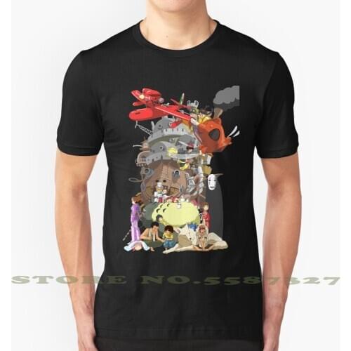 Ghibli Fashion Vintage Tshirt T Shirts Ghibli Studio My Neighbor Totoro Princess Mononoke Ponyo The Castle In The Sky Kiki The
