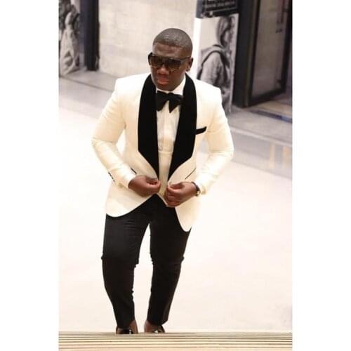 Fad Latest Coat Pant Design Beige Ivory Men Suit Groom Wedding Suits Slim Fit 3 Piece Tuxedo Custom Prom Blazer Terno Masculino