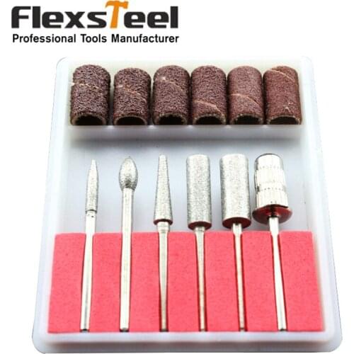 12pcs Nail Drill Bits and Sanding Roll Band Kit Abrasives Tools Set for Nail Drill Machine Nail Art Polising Tools
