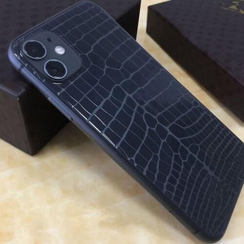 New Bright Crocodile Pattern Decorative For iPhone 12 11 Pro Max mini XR SE2 XS 7 8 SE 2020 Plus Back Film Stickers