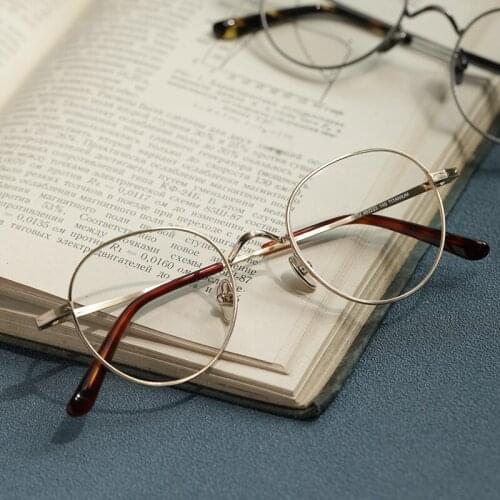 Pure Titanium glasses frame men women vintage round optical eyeglasses Myopia reading prescription clear eyewear