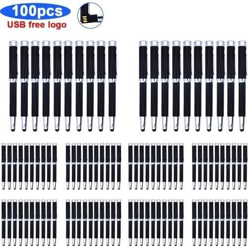 Bulk 100pcs free logo USB Flash Drive 128GB Metal Pendrive USB 2.0 Memory Stick 64GB pen Drive Real Capacity 32GB 8gb USB u disk