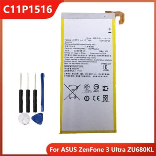Original Phone Battery C11P1516 For ASUS ZenFone 3 Ultra ZU680KL Authentic Replacement Rechargable Batteries 4600mAh