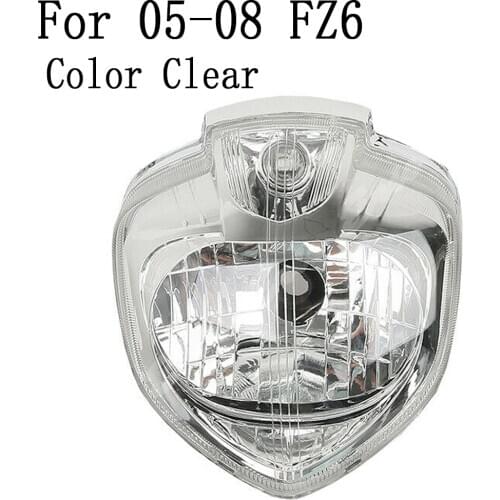 Motorcycle Front Headlight Lamp Assembly For Yamaha FZ6 2005 2006 2007 2008 Clear Lens