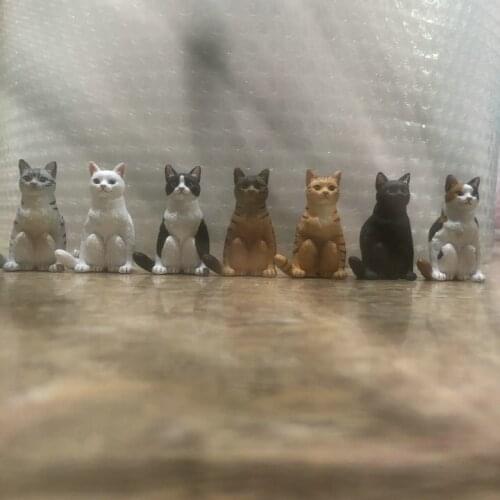 Pvc figure model toy sitting cat 7pcs/set