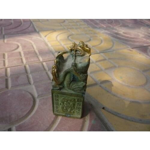 Rare Old Qing Dynasty(1821-1868) bronze seal, with carving, best collection&adornment,Free shipping