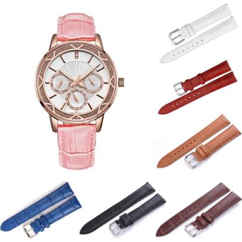 Genuine Leather Watchbands 12/14/16/18/20/22 mm Watch Steel Pin Buckle Band Strap High Quality Wrist Belt Bracelet Watch Belts