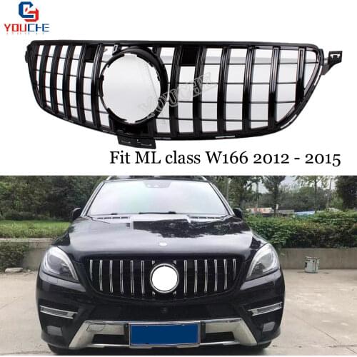 W166 Front Bumper Grille GT Style For Mercedes Benz ML Class W166 Grill Mesh ML300 ML320 ML350 ML400 ML450 2012 - 2015