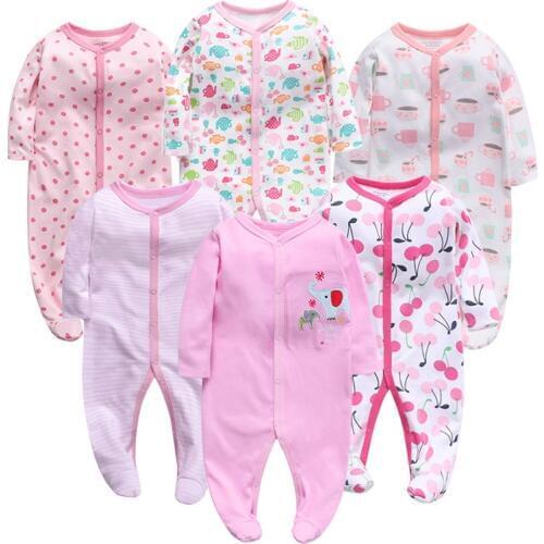 2020 Summer New Born Baby Boys Girls roupa de bebes Newborn Jumpsuit Long Sleeve Cotton Pajamas 0-12 Months Rompers Baby Clothes