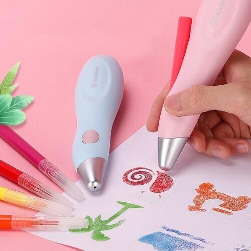Airbrush Pen for Kids12pcs Paint and Drawing Kit Washable Markers with Electric Spray Paint Inkjet Pen Spray Art Marker Sprayer