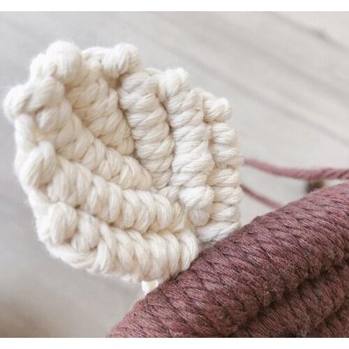 Nordic Hand-woven Macrame Tapestry Cotton Rope Rainbow Bear Wall Hanging Decor Q1FE