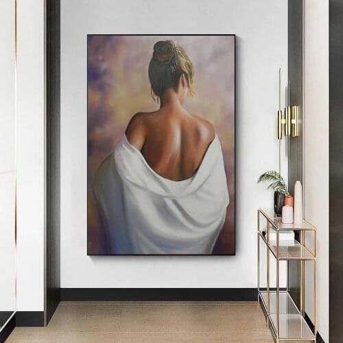 Modern Nude Woman Canvas Painting Abstract Portrait Sexy Lady Body Posters Prints Wall Art Picture for Living Room Decor Cuadros