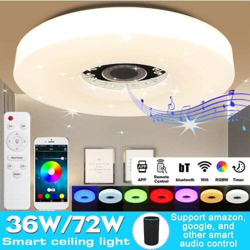 Modern RGB Dimming LED Smart Ceiling Light Home Bedroom WiFi APP Intelligent Control Ceiling Lamp 36W/72W bluetooth Music Light