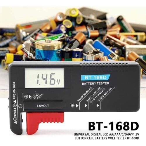 BT-168D Universal Button Cell Battery Capacity Tester for AA/AAA/C/D/9V/1.5V Digital Lithium Batteries Volt Checker