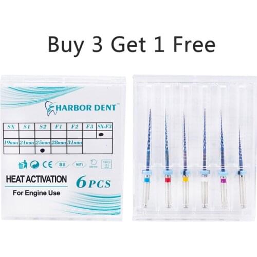 Dental Endo Root Files Root Canal Universeral Engine Use Rotary Files Endondontic Root Canal NITI Dentist Tool Instrument 6Pcs