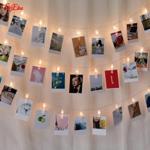 1-10M Led Photo Clip Festoon String Lights Garland New Years Party Wedding Wall Christmas Home Room Decoration Lamp 5z