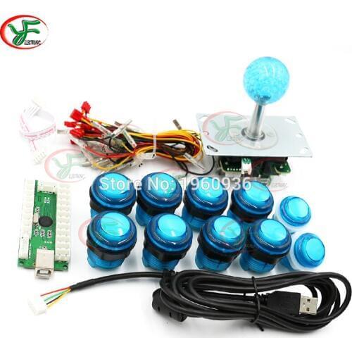 LED USB PC Joystick Encoder For MAME Multicad Support Led Joystick + Arcade LED Button PC Controller Computer Games Rocker DIY