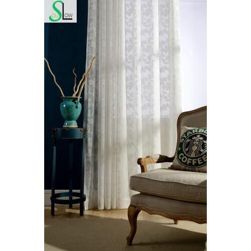Cattail Yarn Cotton Jacquard Scissored Screen Super Handle New Floral Curtain Translucidus French Window Rideaux Pour Le Salon