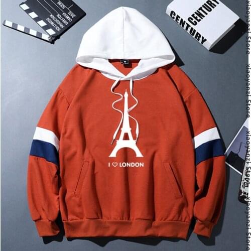 I Love London men women hoodies Eiffel Tower Funny Design Fashion sweatshirts Homme Cotton hoodie pullover Soft Hipster Camiseta