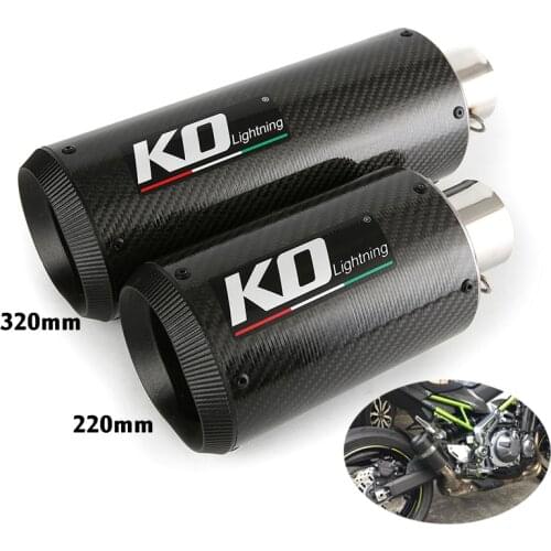 38-51mm Universal Motorcycle Dirt Bike ATV Exhaust Tips Muffler Pipe Real Carbon Fiber Slip On Modified System 220mm/320mm