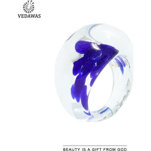 Vedawas Bohemian ZA Glass Rings for Women Weding Jewelry Fashion Luxury Finger Engagement Rings Girlfriend Gift Bijoux Wholesale