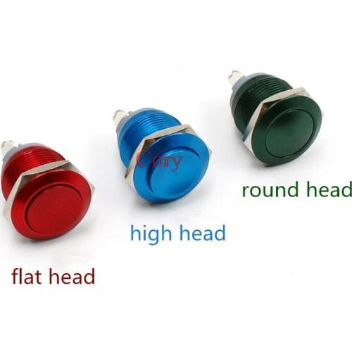 1PC 16mm/19mm/22mm Metal Push Button Switch Waterproof Reset High/Flat/Round Head Screw Feet Door Bell Auto Engine Start CZYC