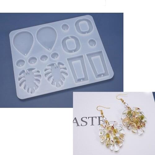 1pcs Epoxy Resin Mold Geometry Leaf Earrings Silicone Mould For DIY Women Jewelry Ear Pendant Charm Accessories Making Tool