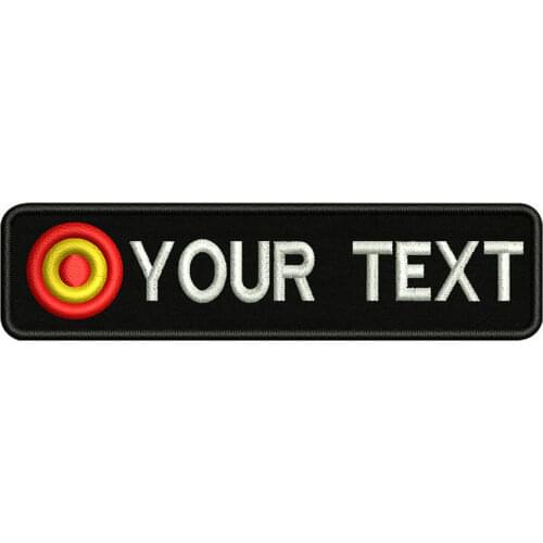 Spanish flag Spain 10X2.5cm Embroidery Custom Name Text Patch Stripes badge Iron On Or Velcro Backing Patches For Clothes