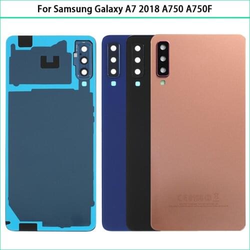 10 PCS New Battery Cover For Samsung Galaxy A7 2018 A750F SM-A750 Back Glass Rear Door Panel Housing Case Part