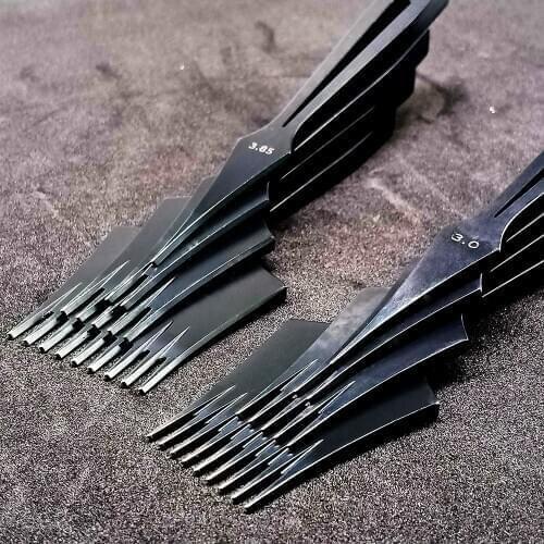 2.7 3.0 3.38 3.85mm Leather Punching claw Hollow Black stainless steel Hand polished French Style Leather Stitching Chisel