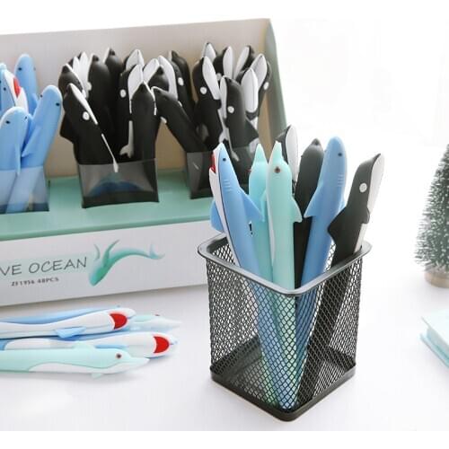 48PCS Dolphin Style Silicone Gel Pen Student Creative Cute Cartoon Ball Pen Office Signature Pen Kawaii School Supplies