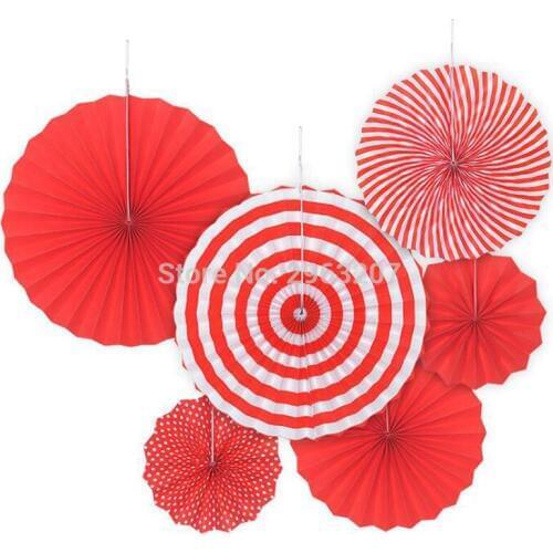 6PCS/Lot Fans Paper Garland Summer Party Decoration Set Hollow Tissue Hanging Tropical Hawaiian Wedding Party Decor